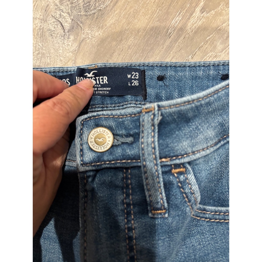 Hollister Womens Mid-Rise Super‎ Skinny Ankle Denim Jeans W23 L26 - Picture 3 of 4